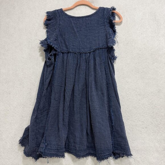 We The Free by Free People Dress Womens Medium Blue Sleeveless Raw Hem Boho - Picture 8 of 9